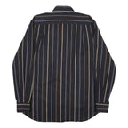 PAUL & SHARK Mens Black Beige Striped Shirt L Classic Button Down Casual