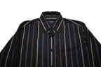 PAUL & SHARK Mens Black Beige Striped Shirt L Classic Button Down Casual