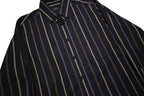 PAUL & SHARK Mens Black Beige Striped Shirt L Classic Button Down Casual