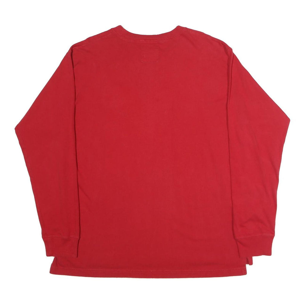 LOONEY TUNES Mens Red Long Sleeve Crew Neck Cartoon Graphic L T-Shirt