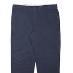 DICKIES Mens Polyester Blend Navy Regular Fit Straight Trousers W40 L28 Workwear