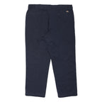 DICKIES Mens Polyester Blend Navy Regular Fit Straight Trousers W40 L28 Workwear