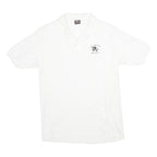 ANVIL Mens White 1987 Grand Prix Blackhawk Logo Short Sleeve Polo Shirt M Cotton