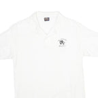 ANVIL Mens White 1987 Grand Prix Blackhawk Logo Short Sleeve Polo Shirt M Cotton