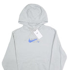 NIKE Mens Grey Hoodie S Nike Air Logo Pullover Cotton Sweatshirt
