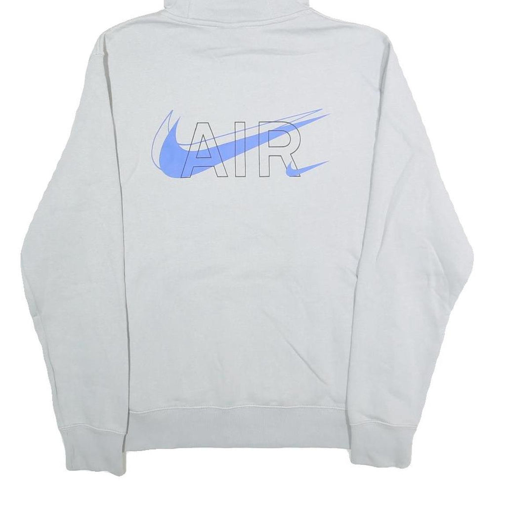 NIKE Mens Grey Hoodie S Nike Air Logo Pullover Cotton Sweatshirt