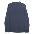 LOTTO Mens Navy Blue Long Sleeve Plain Polo Shirt L Sports Casual