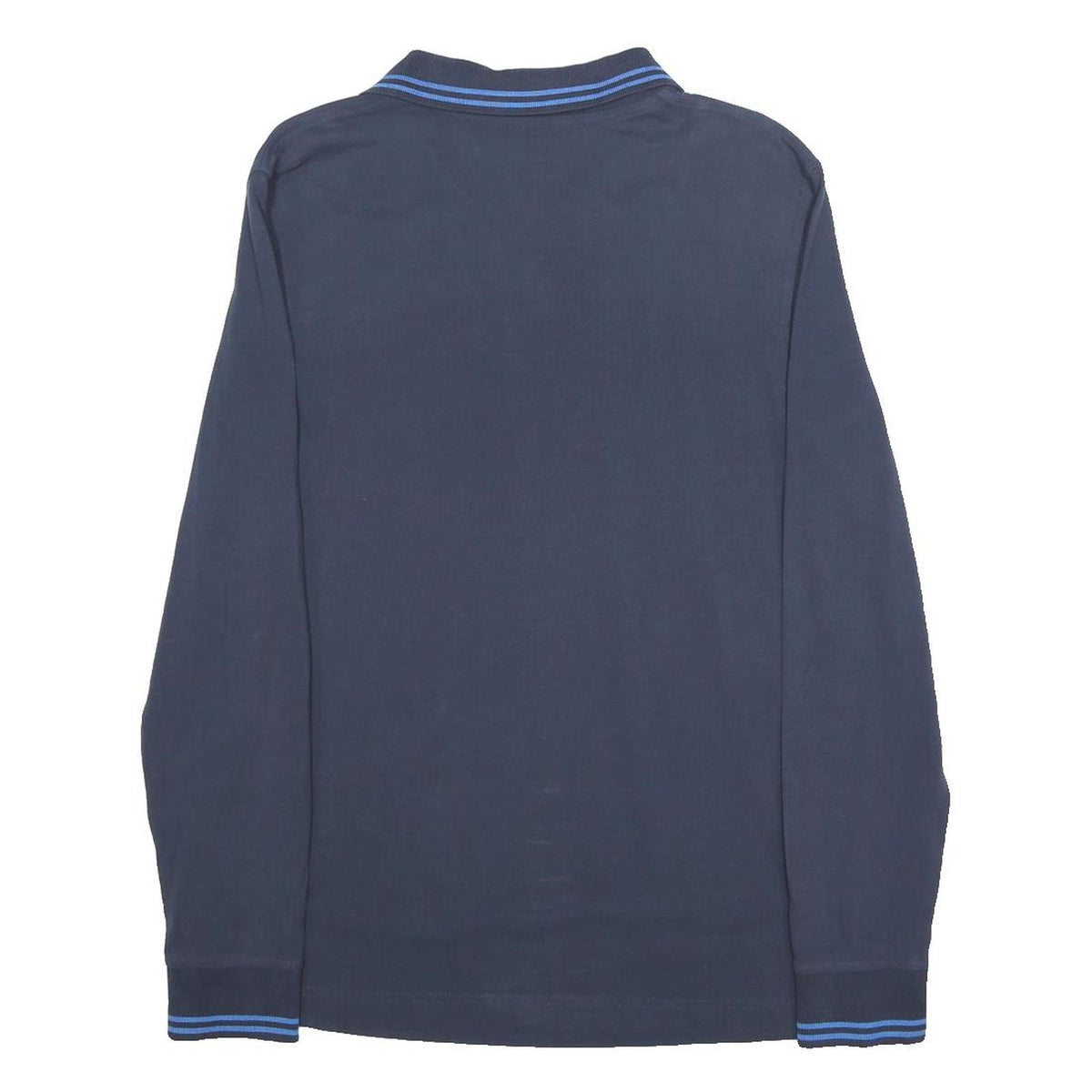 LOTTO Mens Navy Blue Long Sleeve Plain Polo Shirt L Sports Casual