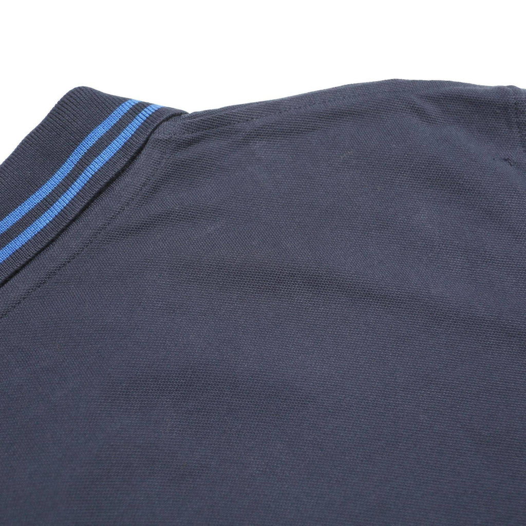 LOTTO Mens Navy Blue Long Sleeve Plain Polo Shirt L Sports Casual