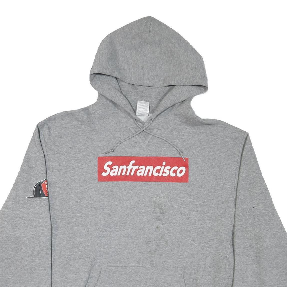 RUSSELL ATHLETIC Mens Grey Sanfrancisco Hoodie XL Cotton Blend Casual Pullover