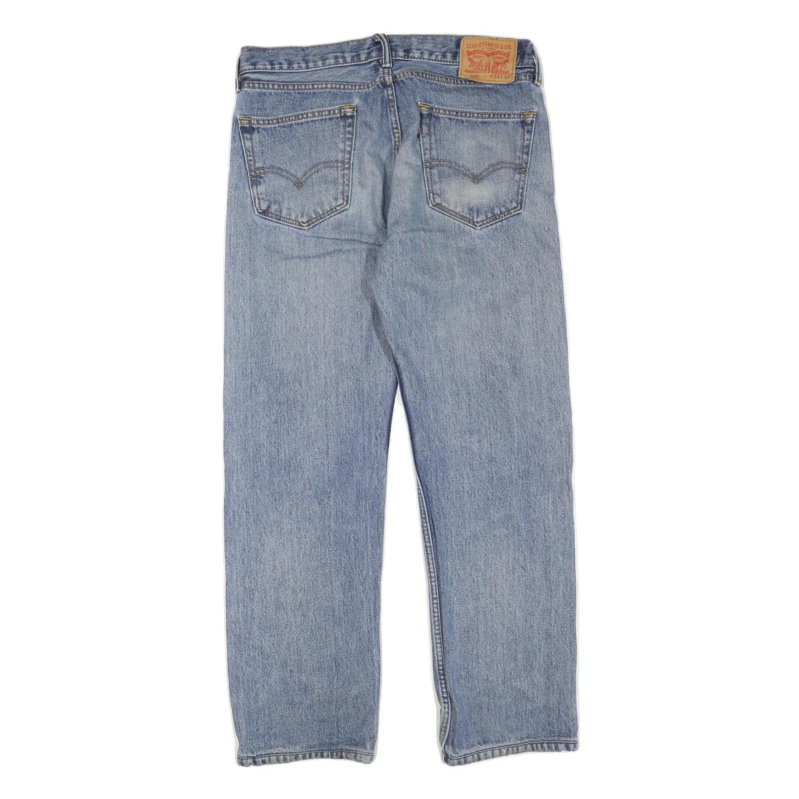 LEVI'S 505 Mens Jeans Blue Regular Straight Denim Medium W33 L32 Classic Zip