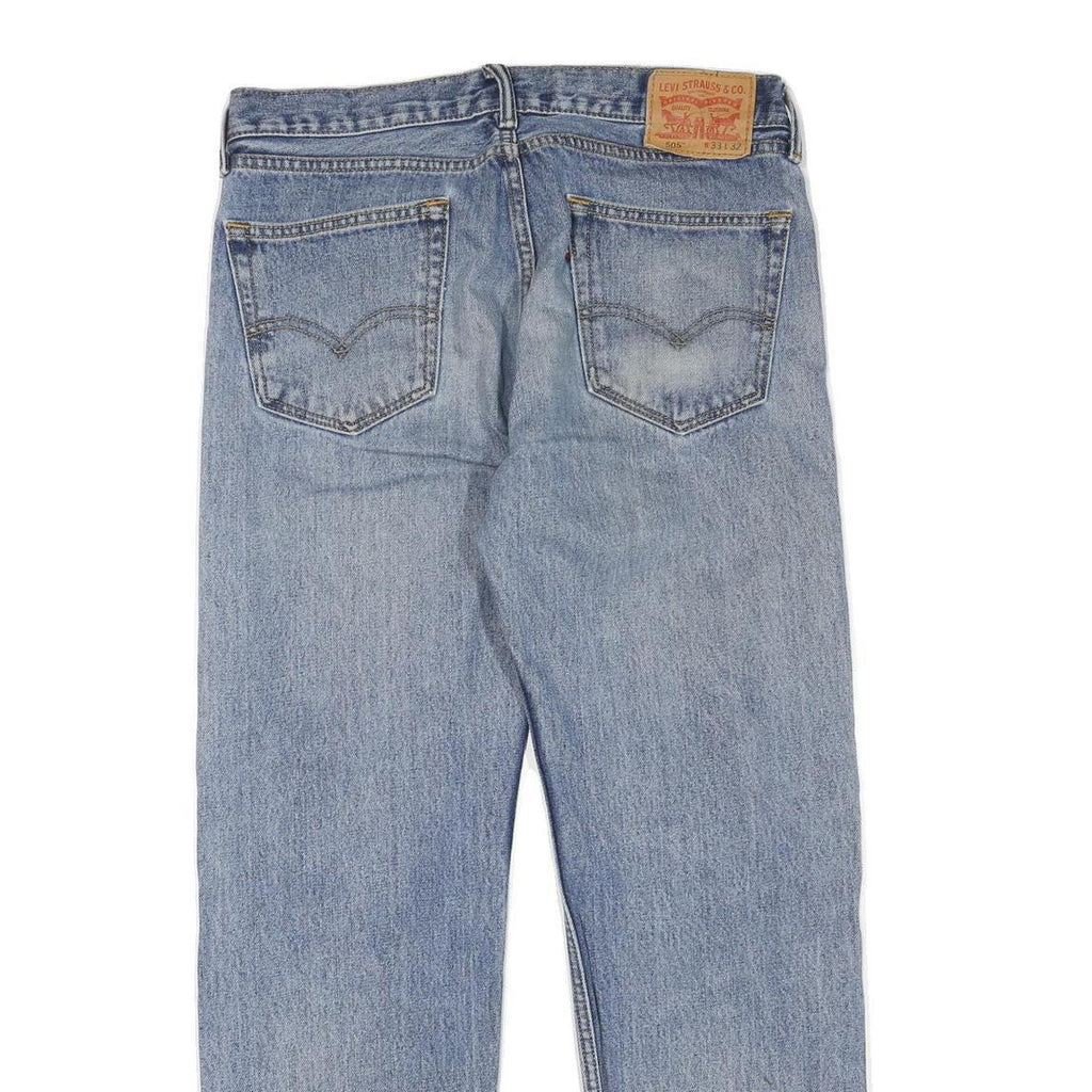 LEVI'S 505 Mens Jeans Blue Regular Straight Denim Medium W33 L32 Classic Zip
