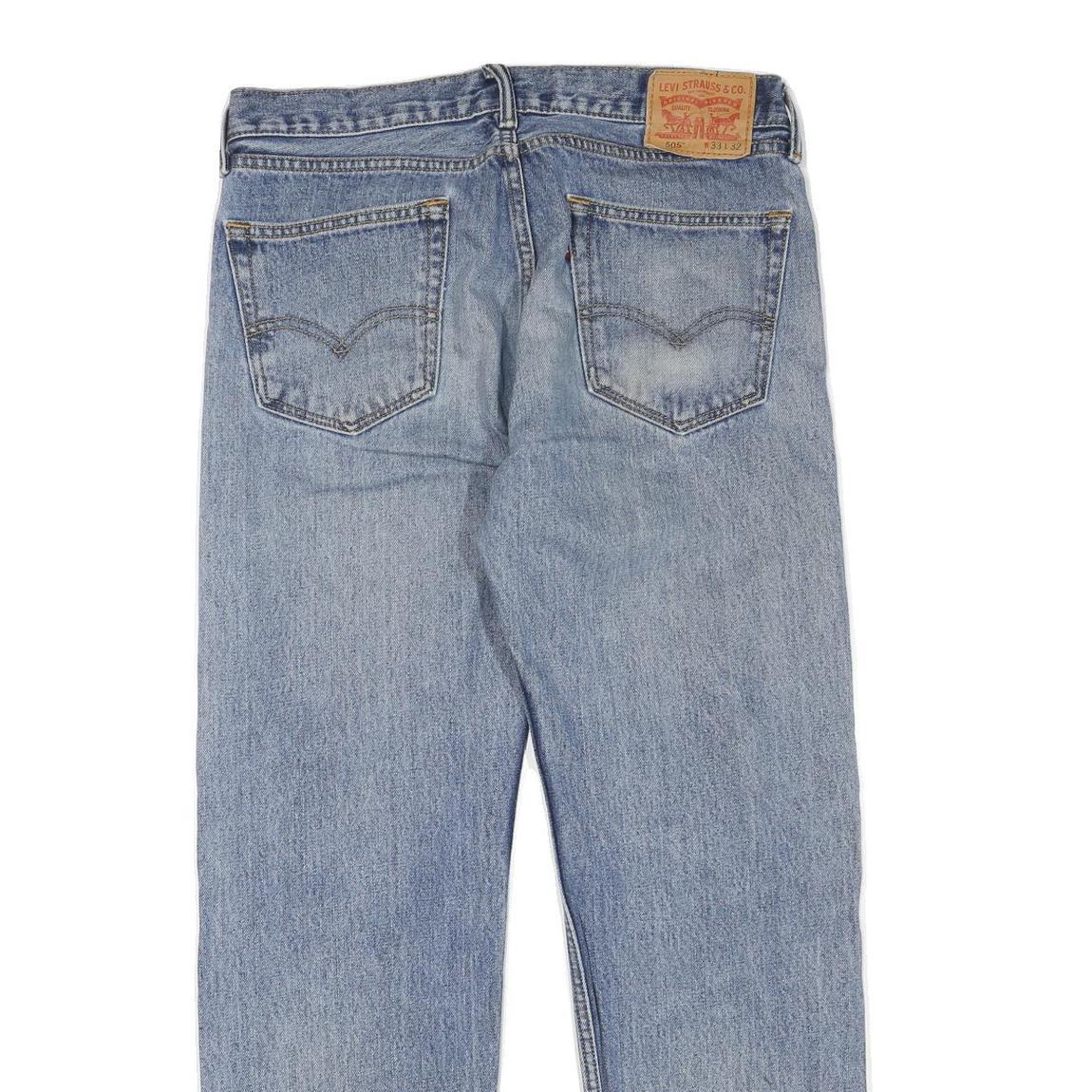 LEVI'S 505 Mens Jeans Blue Regular Straight Denim Medium W33 L32 Classic Zip