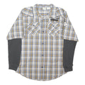 TIMBERLAND Mens Blue Beige Check Cotton Blend Shirt XL Casual Layered Look