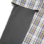 TIMBERLAND Mens Blue Beige Check Cotton Blend Shirt XL Casual Layered Look
