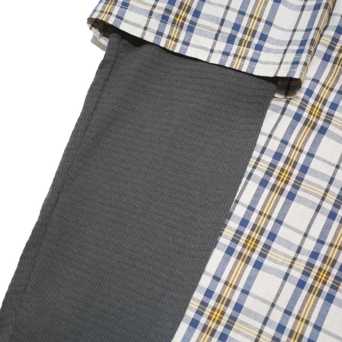 TIMBERLAND Mens Blue Beige Check Cotton Blend Shirt XL Casual Layered Look