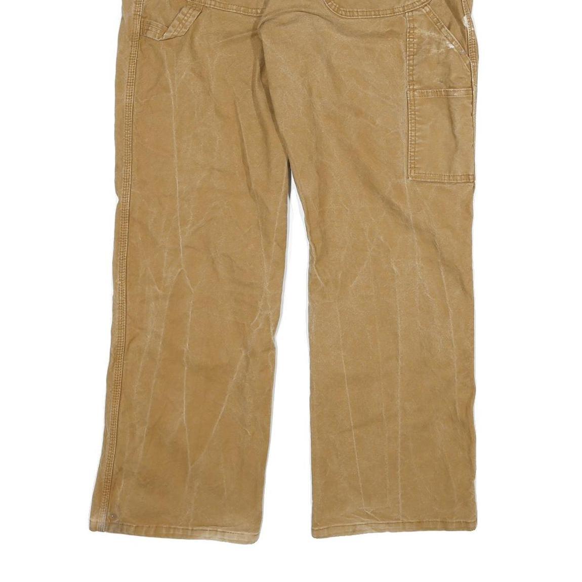 DICKIES Mens Regular Fit Beige Cotton Blend Straight Leg Trousers W34 L29