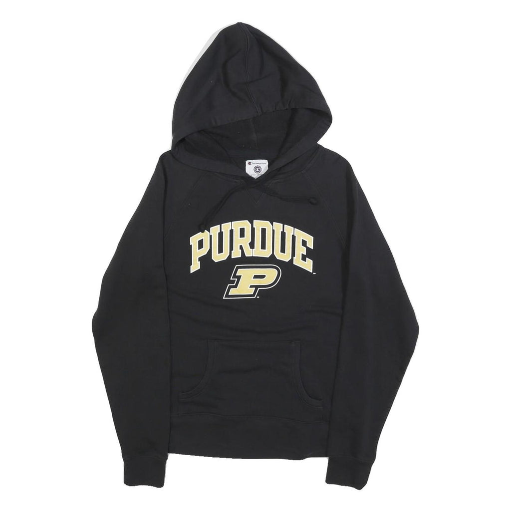 CHAMPION Womens Black Purdue Hoodie M Cotton Blend Pullover Drawstring Hood