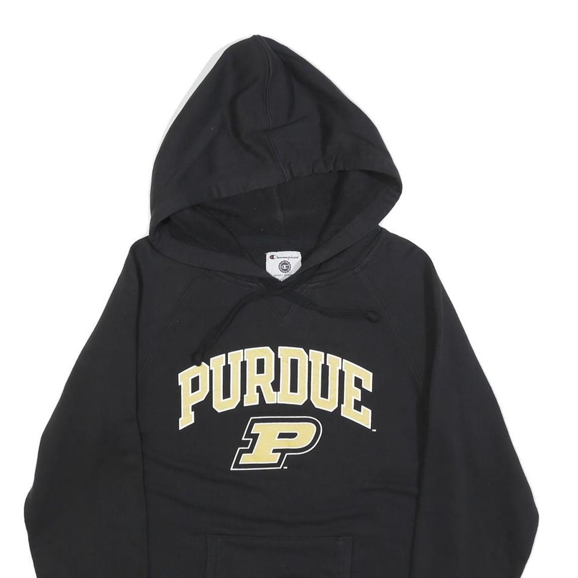 CHAMPION Womens Black Purdue Hoodie M Cotton Blend Pullover Drawstring Hood