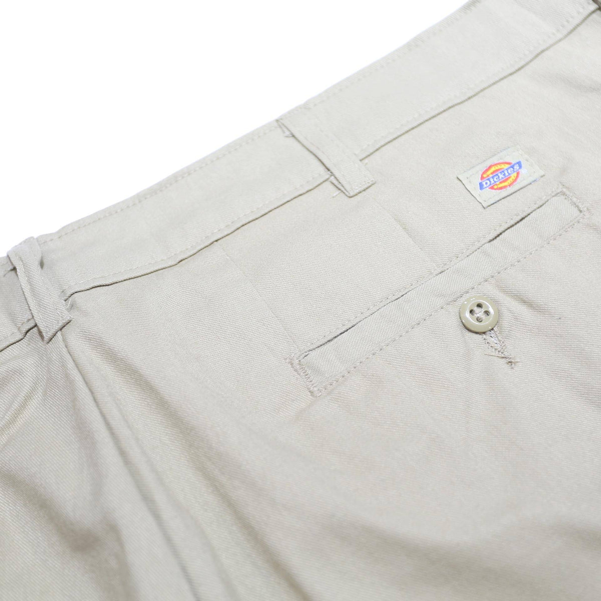 DICKIES Mens Regular Fit Beige Cotton Blend Trousers W40 L29 Classic Plain Zip
