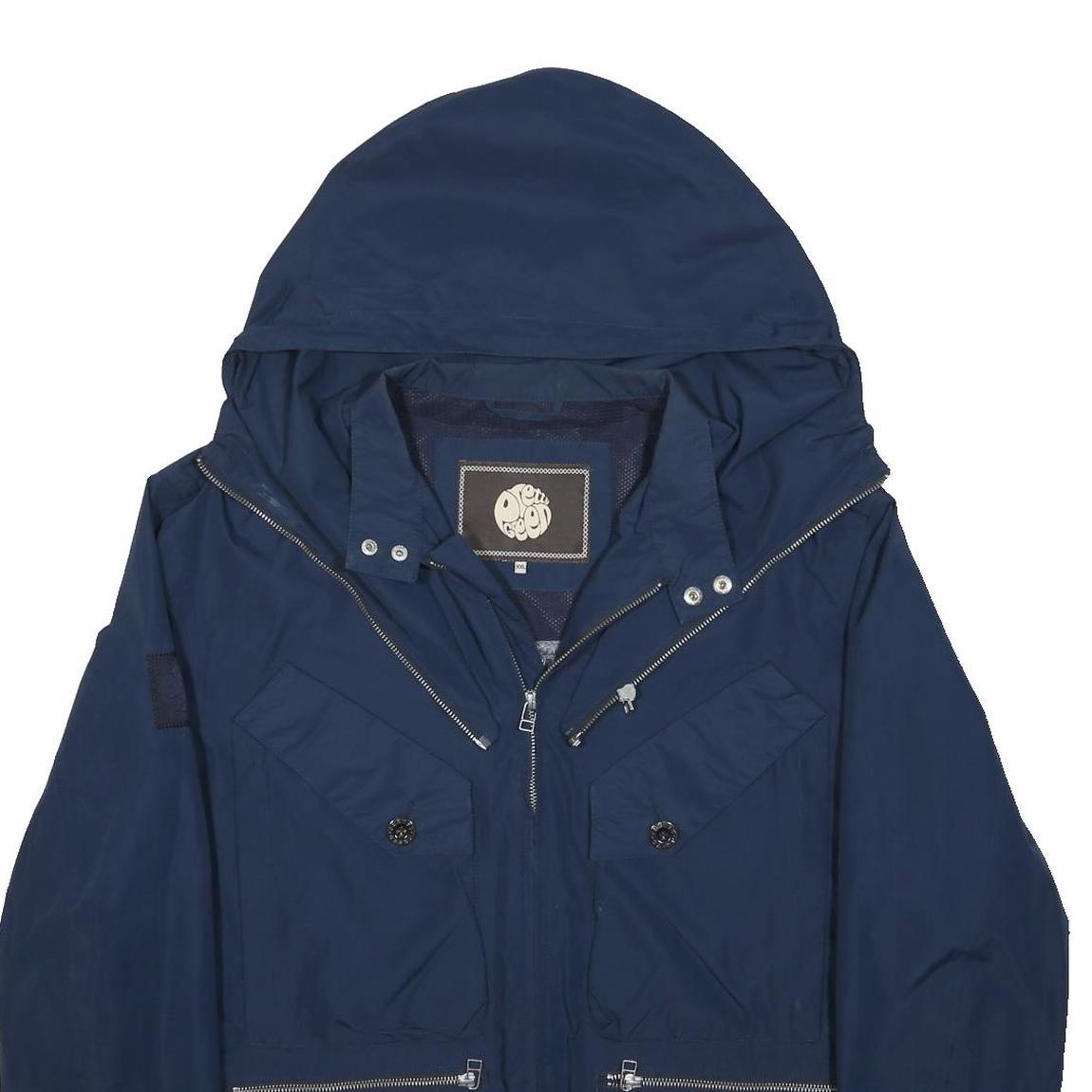 PRETTY GREEN Womens Blue Jacket 2XL Polyester Zip Hooded Casual Outerwear
