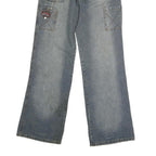 BOYUE JEANS Mens Jeans Blue Regular Straight Denim Rinse W28 L30 Casual Wear