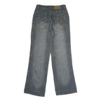 BOYUE JEANS Mens Jeans Blue Regular Straight Denim Rinse W28 L30 Casual Wear