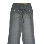 BOYUE JEANS Mens Jeans Blue Regular Straight Denim Rinse W28 L30 Casual Wear