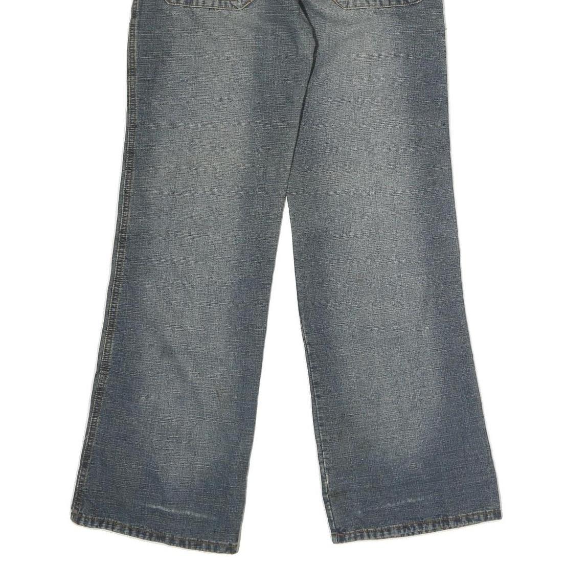 BOYUE JEANS Mens Jeans Blue Regular Straight Denim Rinse W28 L30 Casual Wear