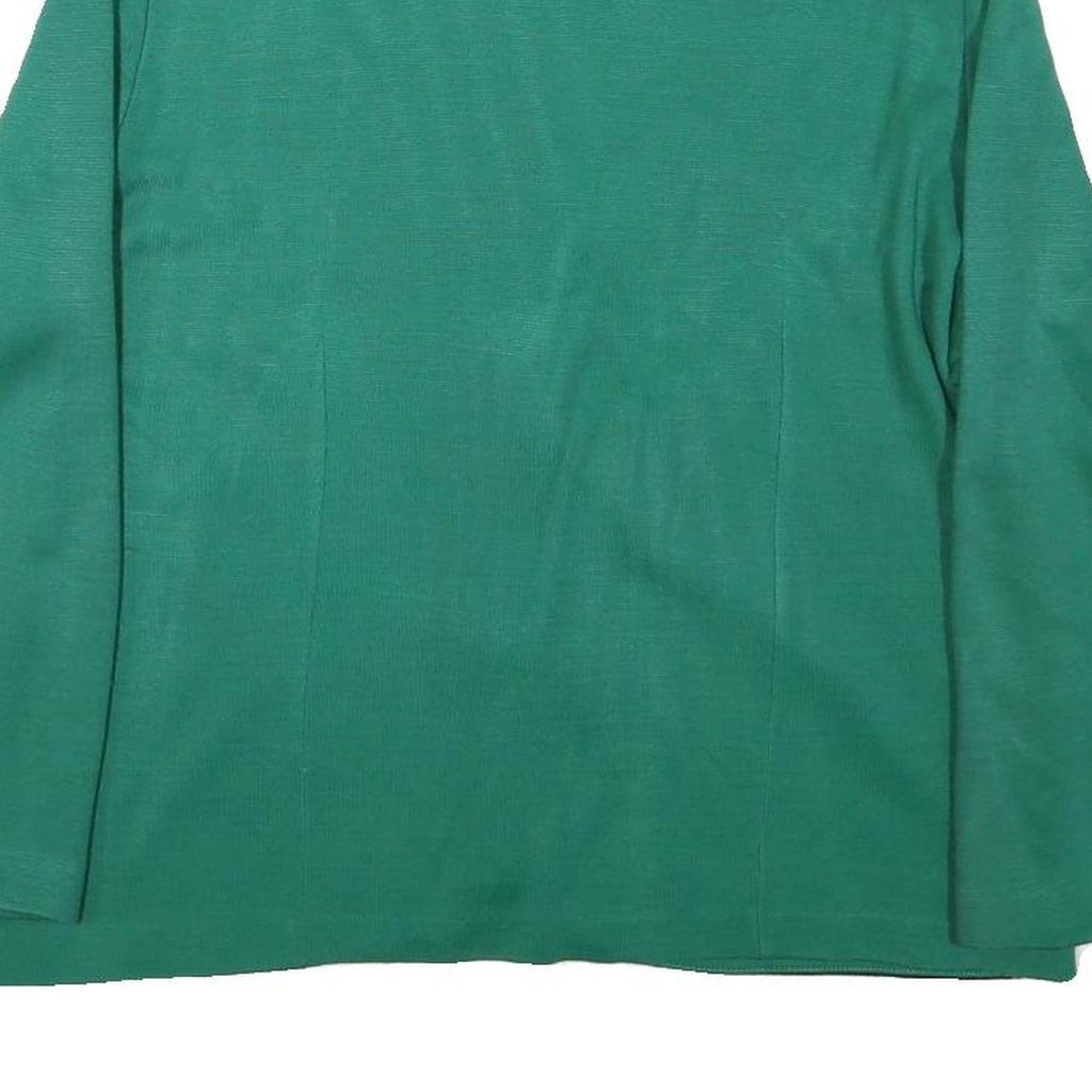 CONFEZIONI RENE Womens Green & Black Cotton Blend Jacket L Button Plain