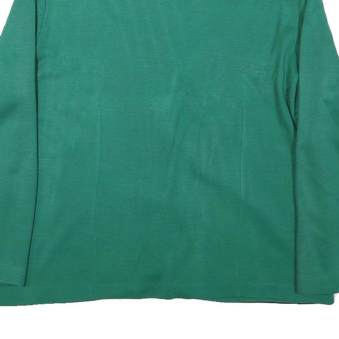 CONFEZIONI RENE Womens Green & Black Cotton Blend Jacket L Button Plain