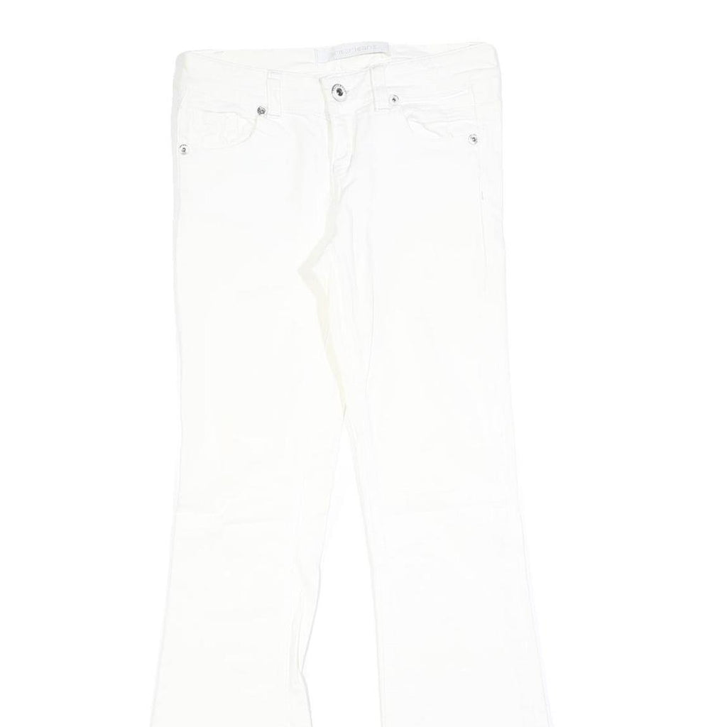 ARMOR JEANS Womens Jeans White Slim Flared Denim W28 L34 Cotton Blend Zip