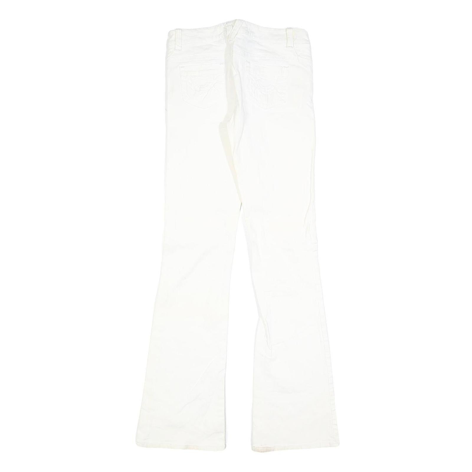 ARMOR JEANS Womens Jeans White Slim Flared Denim W28 L34 Cotton Blend Zip