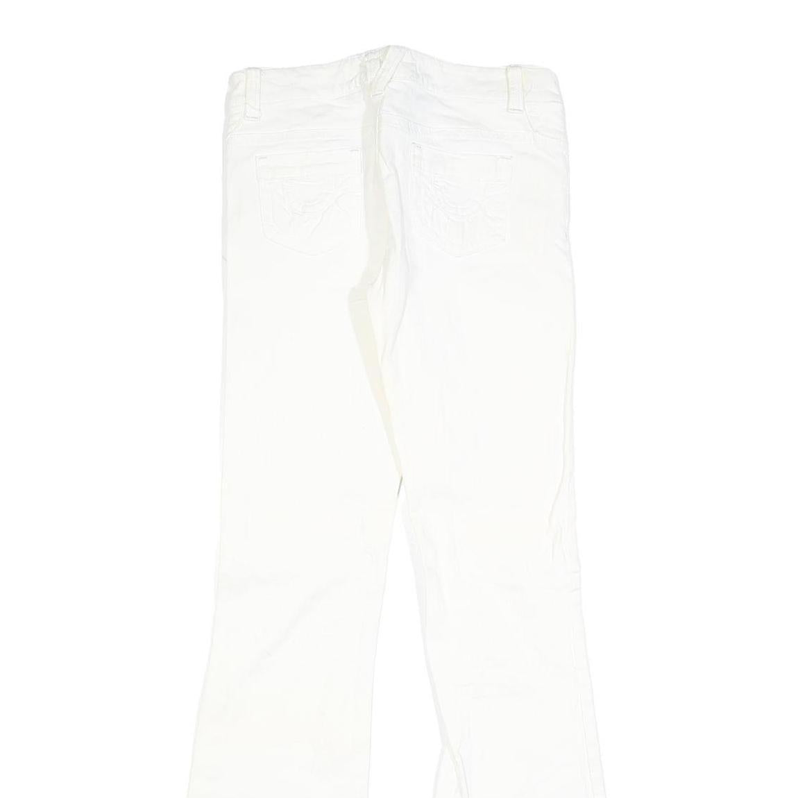 ARMOR JEANS Womens Jeans White Slim Flared Denim W28 L34 Cotton Blend Zip