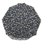 DOCKERS Mens Navy Blue Novelty Print Shirt M Casual Cotton Comfortable