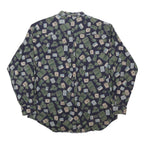 DOCKERS Mens Navy Blue Novelty Print Shirt M Casual Cotton Comfortable