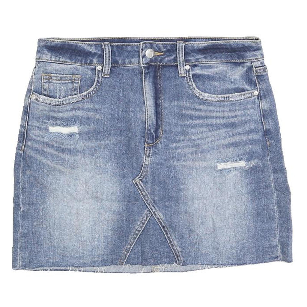 JOE'S Womens Blue Denim Mini Cotton Blend Skirt Size M Distressed Five Pocket