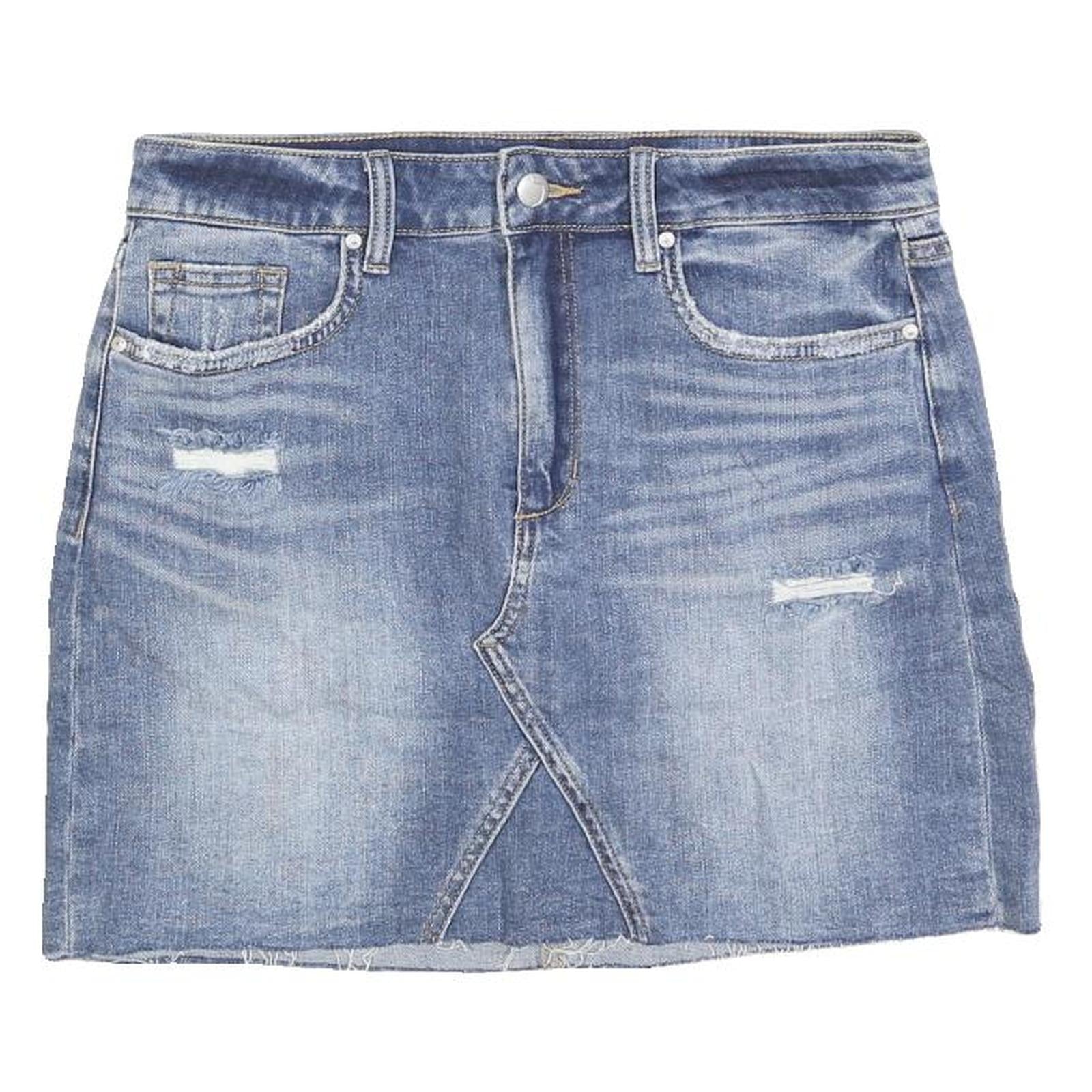 JOE'S Womens Blue Denim Mini Cotton Blend Skirt Size M Distressed Five Pocket