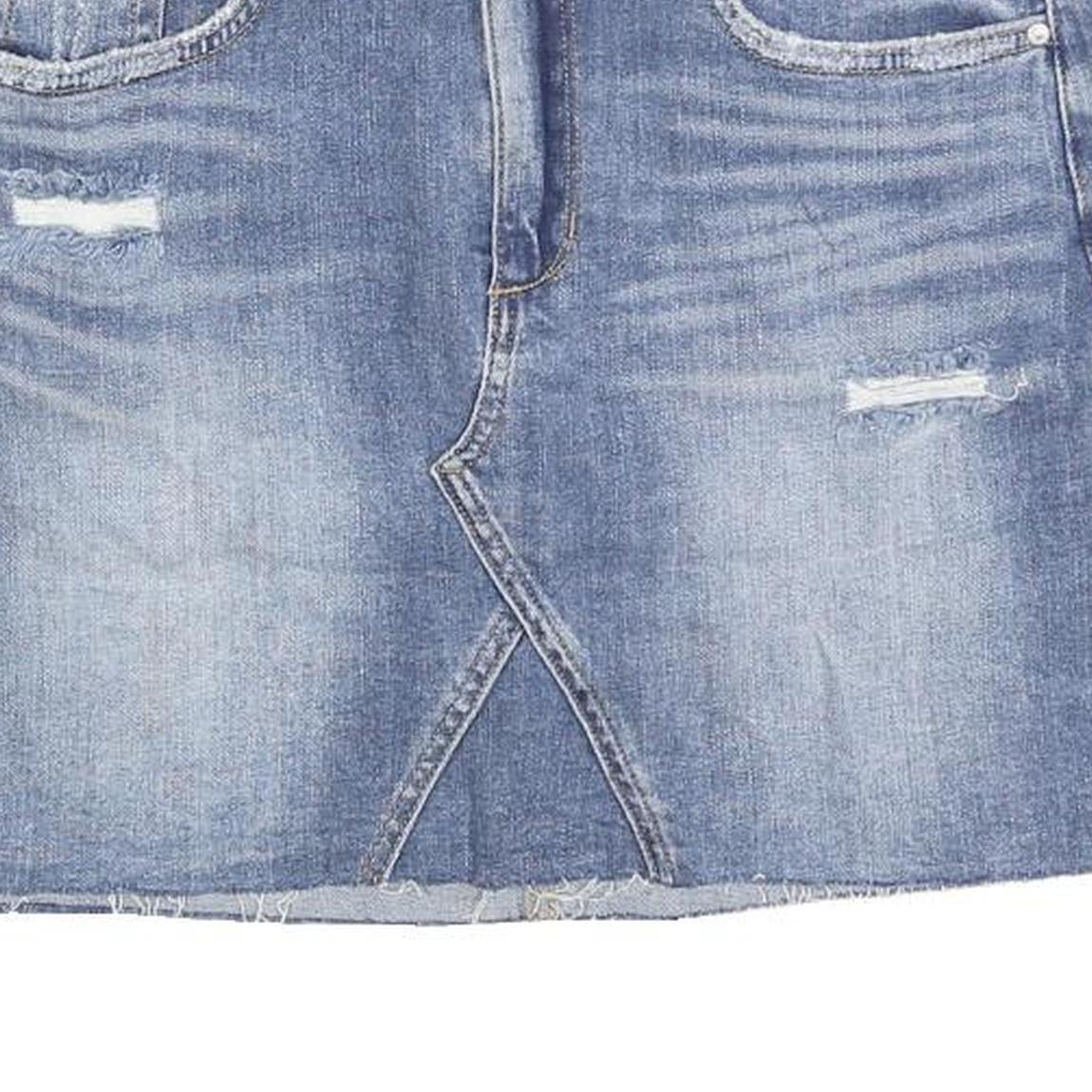 JOE'S Womens Blue Denim Mini Cotton Blend Skirt Size M Distressed Five Pocket