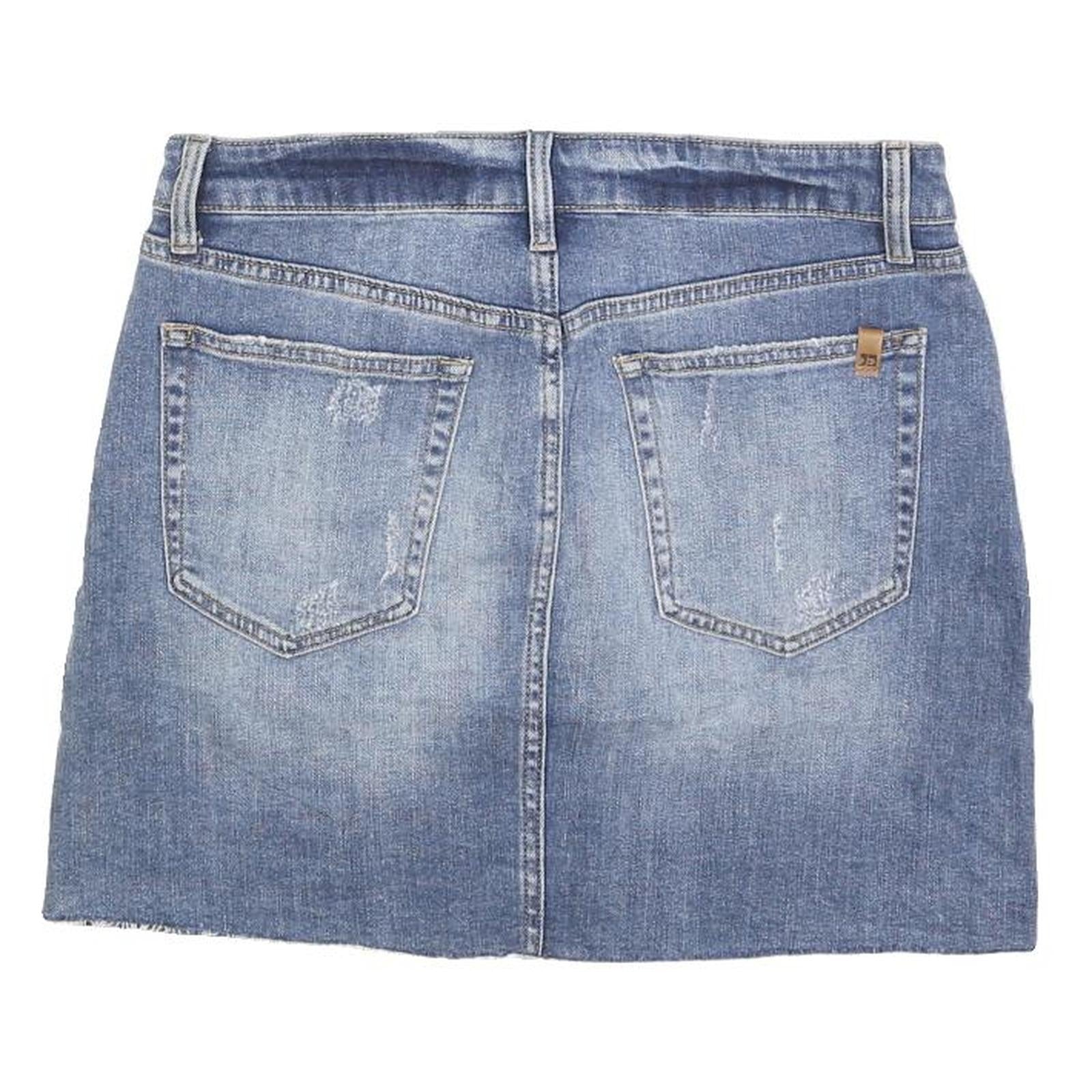 JOE'S Womens Blue Denim Mini Cotton Blend Skirt Size M Distressed Five Pocket
