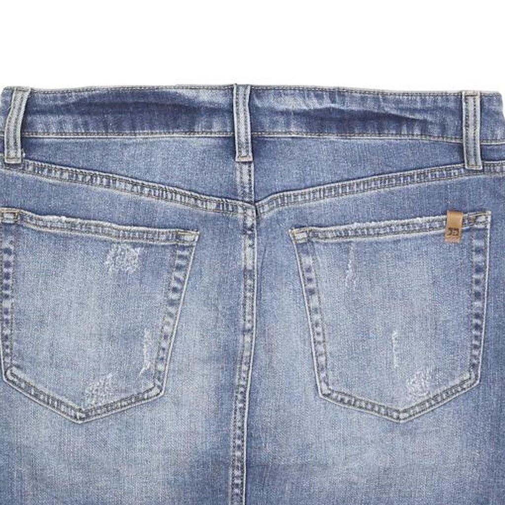 JOE'S Womens Blue Denim Mini Cotton Blend Skirt Size M Distressed Five Pocket