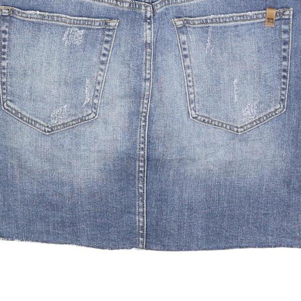 JOE'S Womens Blue Denim Mini Cotton Blend Skirt Size M Distressed Five Pocket