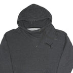 PUMA Womens Charcoal Grey Hoodie UK 14 Cotton Blend Pullover Casual Sweatshirt