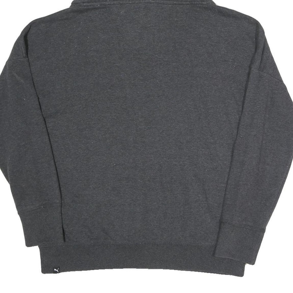 PUMA Womens Charcoal Grey Hoodie UK 14 Cotton Blend Pullover Casual Sweatshirt