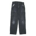 CARHARTT Mens Cotton Blend Black Regular Straight Trousers W32 L34 Workwear