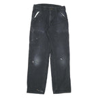CARHARTT Mens Cotton Blend Black Regular Straight Trousers W32 L34 Workwear