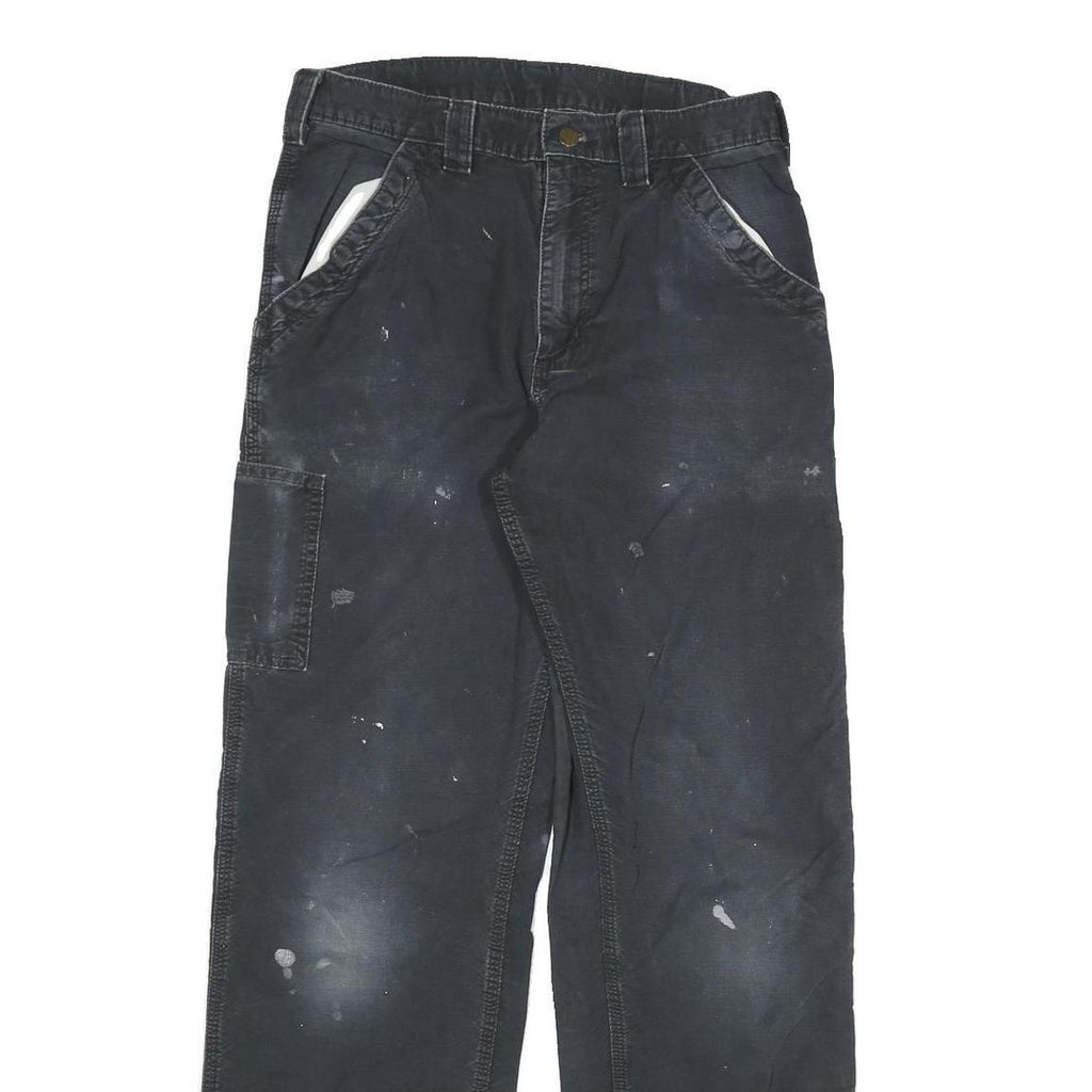 CARHARTT Mens Cotton Blend Black Regular Straight Trousers W32 L34 Workwear