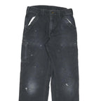 CARHARTT Mens Cotton Blend Black Regular Straight Trousers W32 L34 Workwear