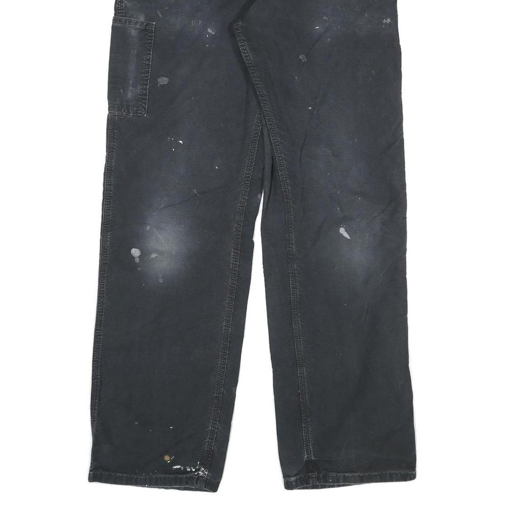 CARHARTT Mens Cotton Blend Black Regular Straight Trousers W32 L34 Workwear