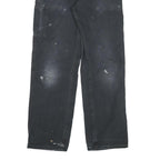 CARHARTT Mens Cotton Blend Black Regular Straight Trousers W32 L34 Workwear